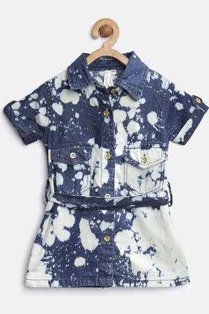 StyleStone Girls Blue Dyed Denim Shirt