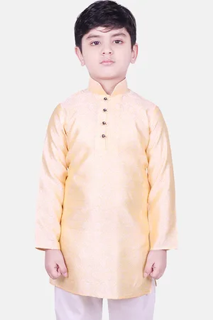 SG Boys Yellow Woven Design Straight Kurta