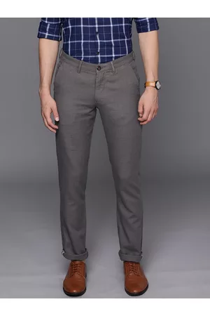 Buy Louis Philippe Grey Regular Fit Trousers for Mens Online @ Tata CLiQ