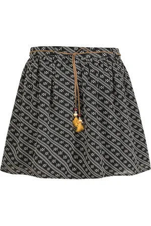 CACA CINA Girls Black Printed Flared Skirt