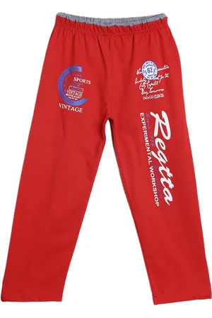 Sweet Angel Girls Red Straight Fit Printed Track Pants