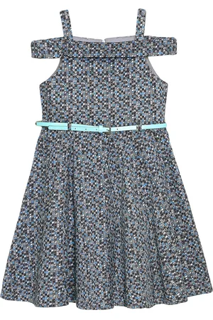CACA CINA Girls Multicoloured Printed Fit and Flare Dress