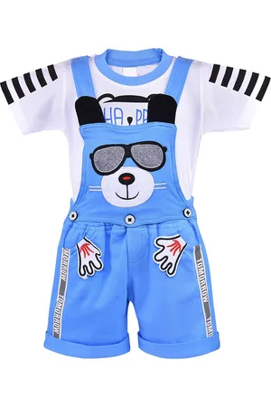 Wish Karo Infants Boys Printed T-shirt With Dungarees