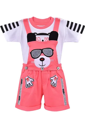 Wish Karo Infants Boys Printed T-shirt With Dungarees