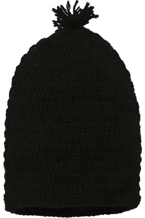 CHUTPUT Kids Black Self Design Woolen Beanie