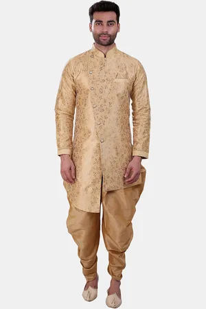 Avaeta Mandarin Collar Floral Printed Sherwani with Dhoti Pants