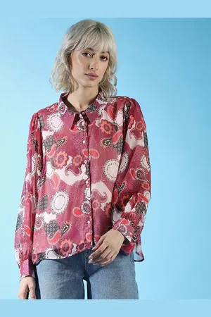 ONLY Ethnic Motifs Printed Puff Sleeves Casual Shirt