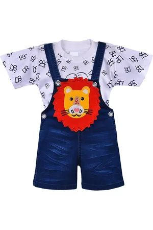 Wish Karo Boys Printed Applique T-shirt with Dungarees