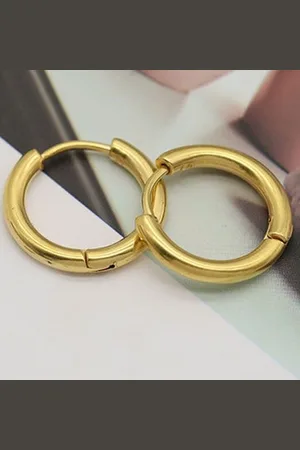 Meenaz Men Set Of 3 Silver-Plated Circular Hoop Earrings