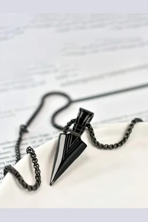 Meenaz Men Black Pendant With Chain