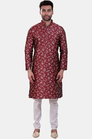 Avaeta Floral Printed Mandarin Collar Kurta With Pyjamas
