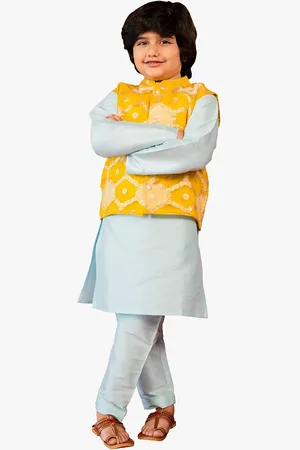 Jilmil Boys Mandarin Collar Kurta & Pyjamas with Nehru Jacket