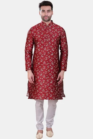 Avaeta Floral Printed Mandarin Collar Straight Kurta With Pyjamas