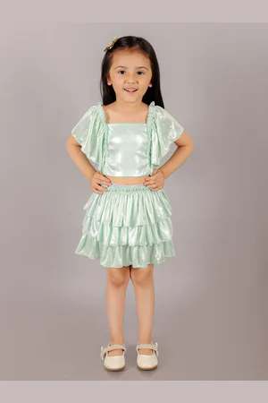 LIL DRAMA Girls Top with Skirt