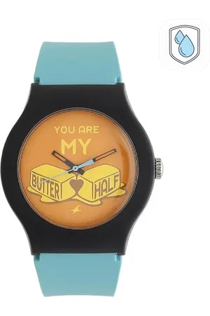 Fastrack Unisex Orange Printed Dial & Blue Straps Analogue Watch 9915PP67