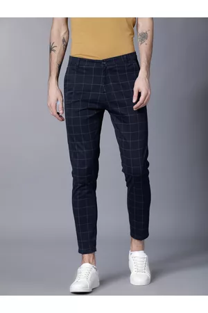Highlander Men Checked Slim Fit Chinos Trouser