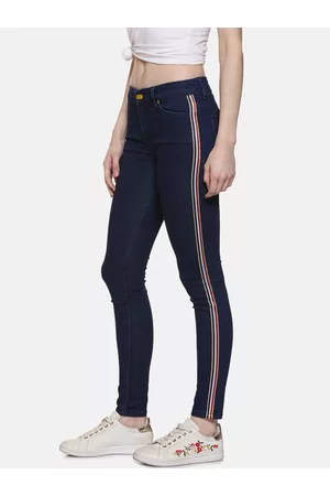 Campus Women Navy Blue Super Skinny Fit High-Rise Clean Look Jeans