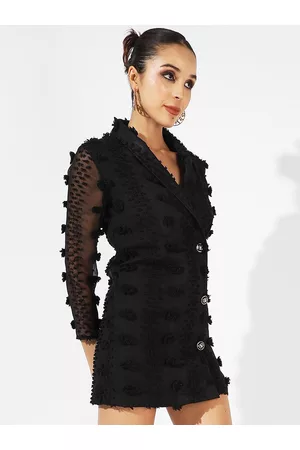 Campus Lapel Collar Blazer Mini Dress