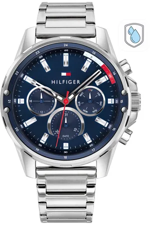 Tommy Hilfiger Men Navy Blue Dial & Bracelet Style Straps Mason Analogue Watch TH1791788W