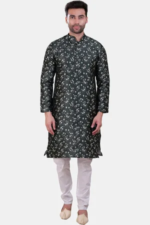 Avaeta Floral Printed Mandarin Collar Kurta With Pyjamas