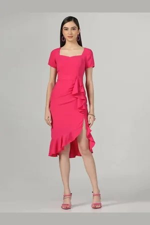 BEATNIK Fuchsia Sheath Midi Dress