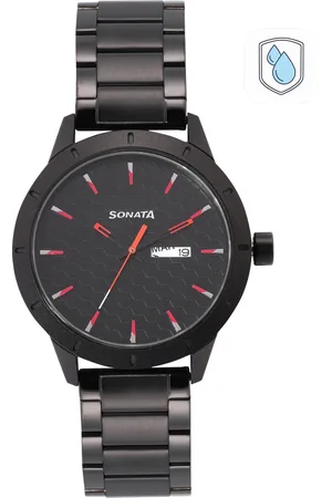 Sonata black watches for on sale mens