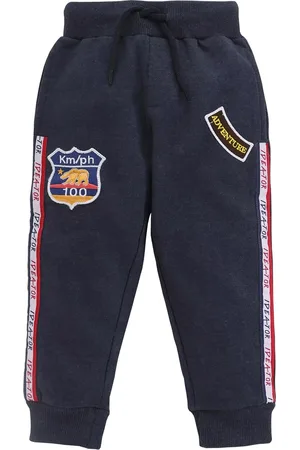 KiddoPanti Boys Navy Blue Solid Joggers