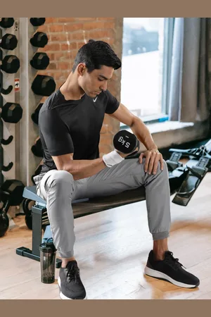 Nike Men Black Brand Logo Detail Dri-FIT Solid T-shirt