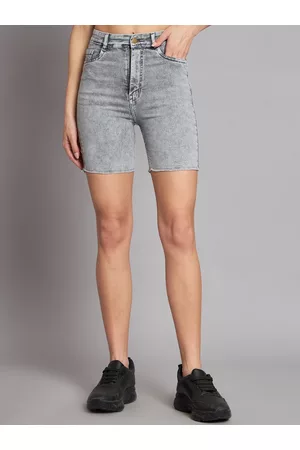 Guti Women High-Rise Cotton Denim Shorts