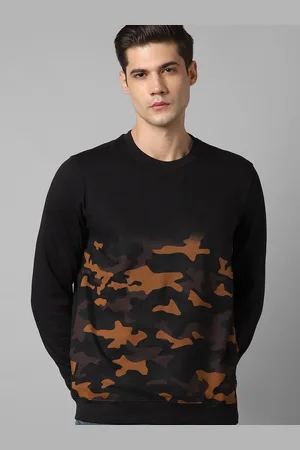 Louis Philippe Camouflage Printed Pure Cotton Pullover Sweatshirt