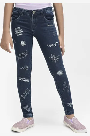 Crimsoune Club Girls Mid-Rise Skinny Fit Stretchable Jeans