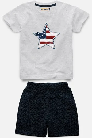 HELLCAT Unisex Kids Pack Of 2 Printed T-shirt with Shorts