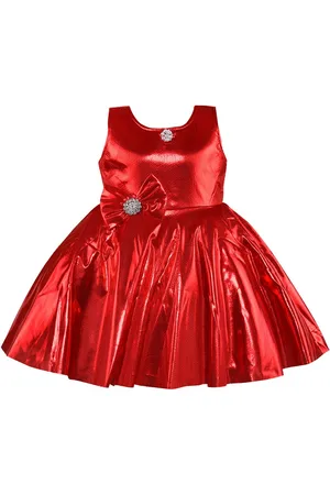 Wish Karo Infant Girls Sleeveless Embellished Fit & Flare Satin Dress