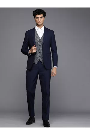 Louis Philippe Suits : Buy Louis Philippe Navy Two Piece Suit (Set of 2)  Online