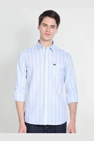 Arrow Striped Slim Fit Cotton Casual Shirt