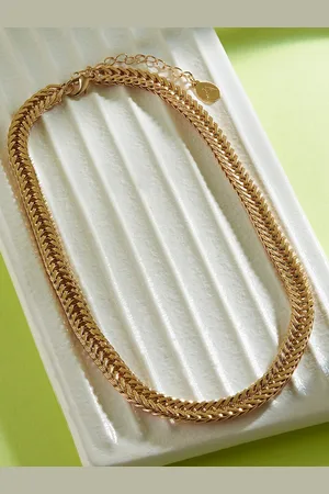 Accessorize Gold-Plated Weaved Chain Necklace