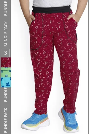 IndiWeaves Boys Pack Of 3 Graphic Printed Cotton Track Pants