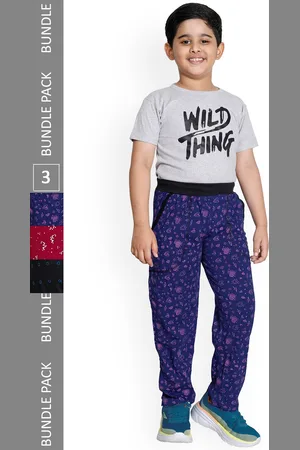 IndiWeaves Boys Pack of 3 printed Cotton Track Pants