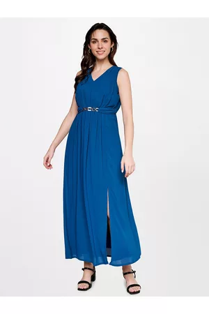 AND V-Neck Front Slit Maxi Dress