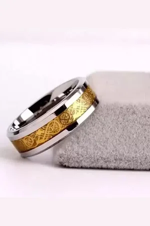 Meenaz Men Pack Of 2 Silver-Plated Textured Stainless Steel Finger Ring
