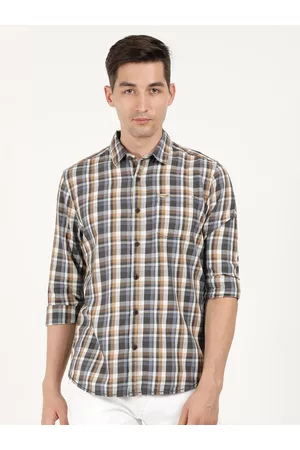 Wrangler Men Tartan Checks Cotton Casual Shirt