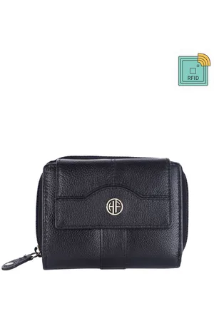 HAMMONDS FLYCATCHER Women Black Textured Leather Two Fold Wallet