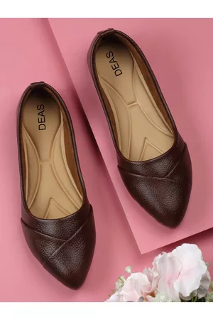 DEAS Women Pointed Toe Leather Ballerinas