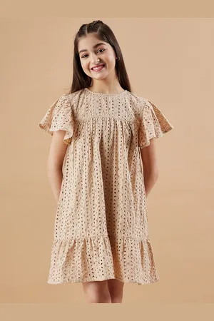 Cherry & Jerry Girls Self Designed Flared Sleeves A-Line Dress