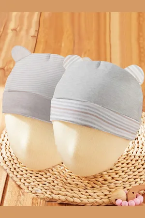 Baby Moo Infants Kids Set Of 2 Striped Beanie Cap