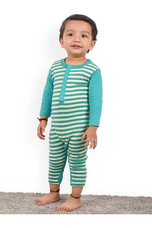 Moms Home Infants Striped Organic Cotton Rompers