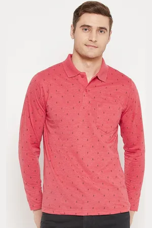 Camey Micro Ditsy Printed Polo Collar Relaxed Fit Cotton T-shirt