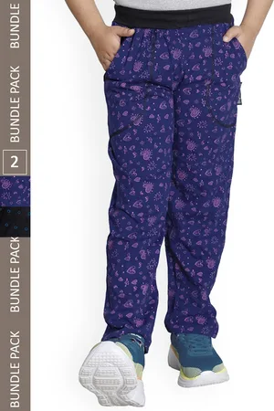 IndiWeaves Boys Pack Of 2 Floral Printed Cotton Track Pants