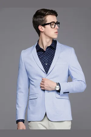 Louis Philippe Men Pure Cotton Super Slim Fit Single-Breasted Casual Blazer