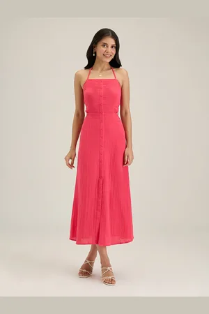 20Dresses Cotton Halter Neck Smocked A-Line Midi Dress